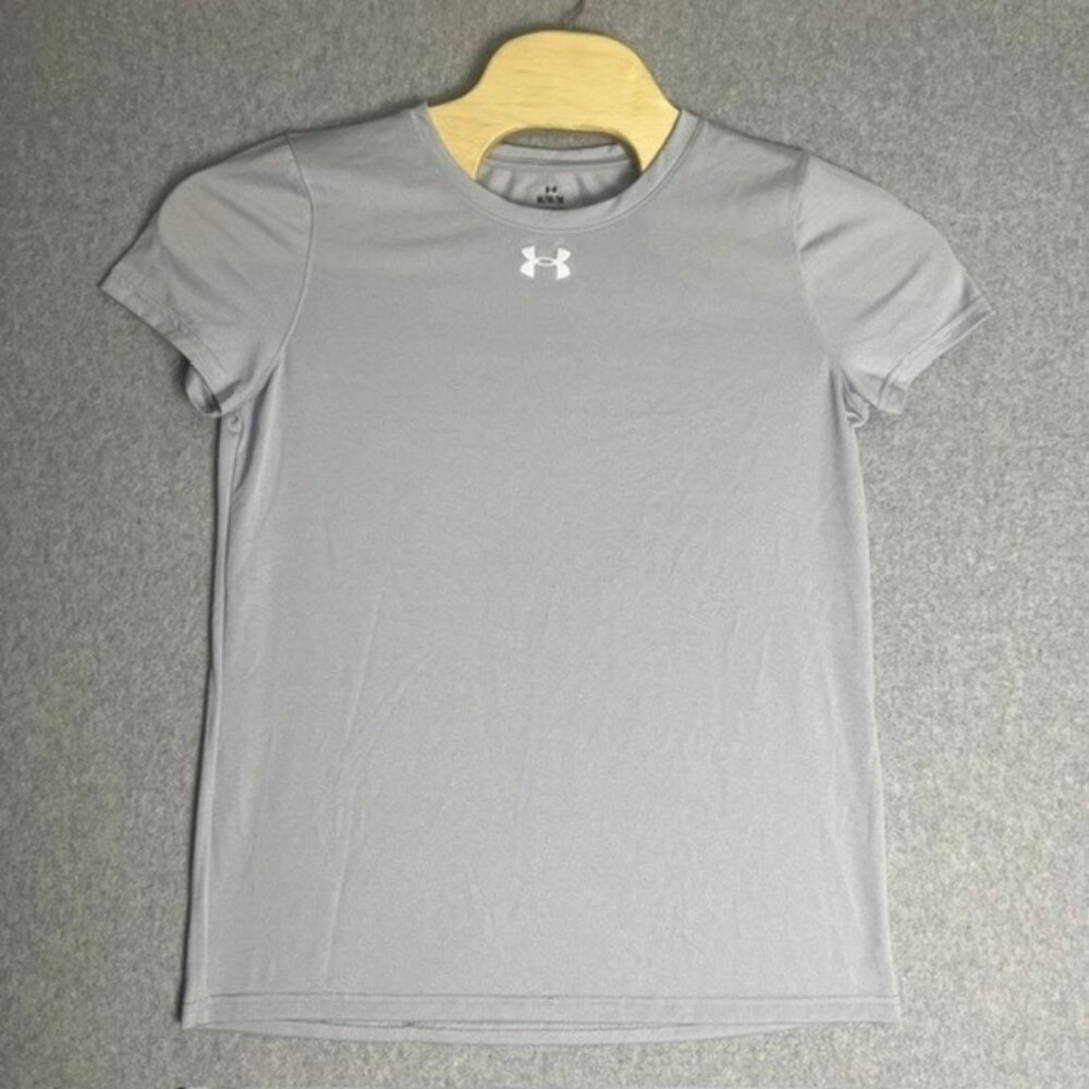Under Armour Women's Gray Short‎ Sleeve Athletic Training T-Shirt Size Medium